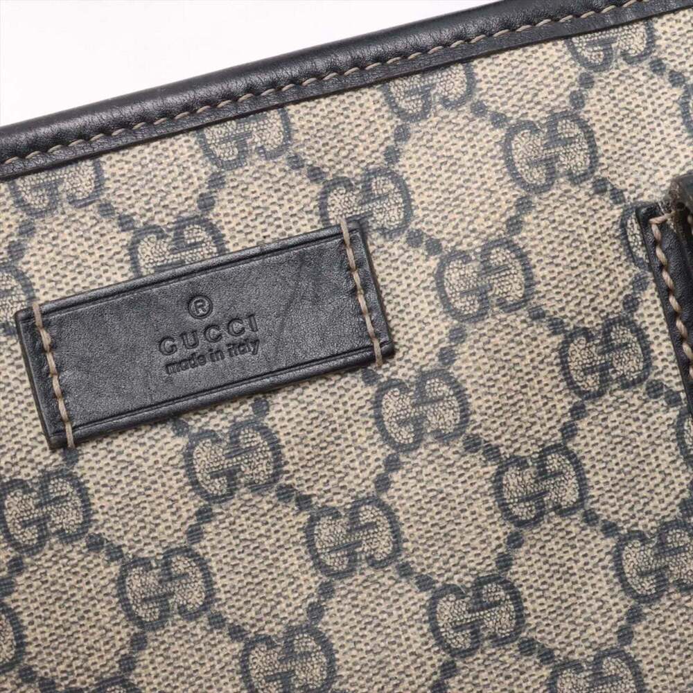 Gucci GG Supreme 211137 Leather Tote Bag Shoulder Navy Men's - Picture 13 of 14